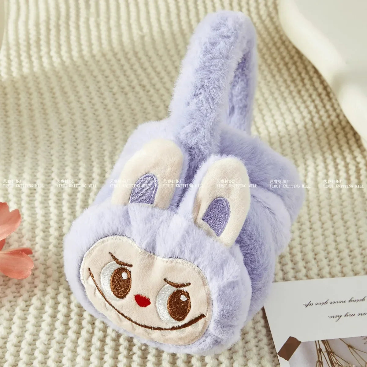 1Pcs Labubu Rabbit Plush Earmuffs Cute Girls Warm Ear Muffs Retractable Frostproof Earmuffs Students Adults Children Can Use