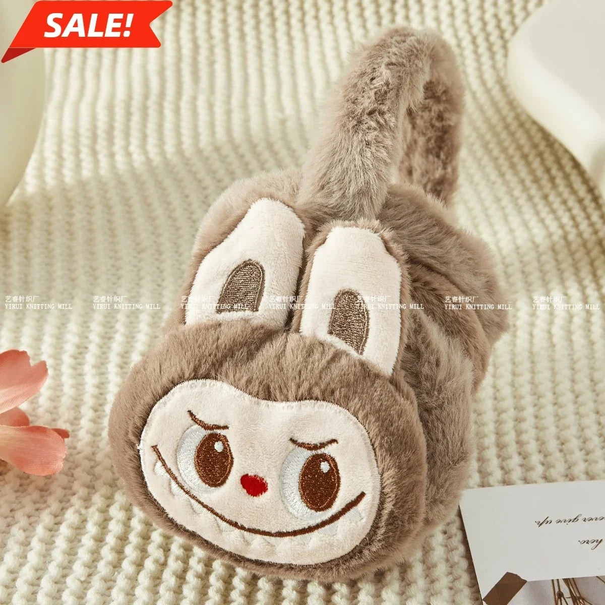 1Pcs Labubu Rabbit Plush Earmuffs Cute Girls Warm Ear Muffs Retractable Frostproof Earmuffs Students Adults Children Can Use