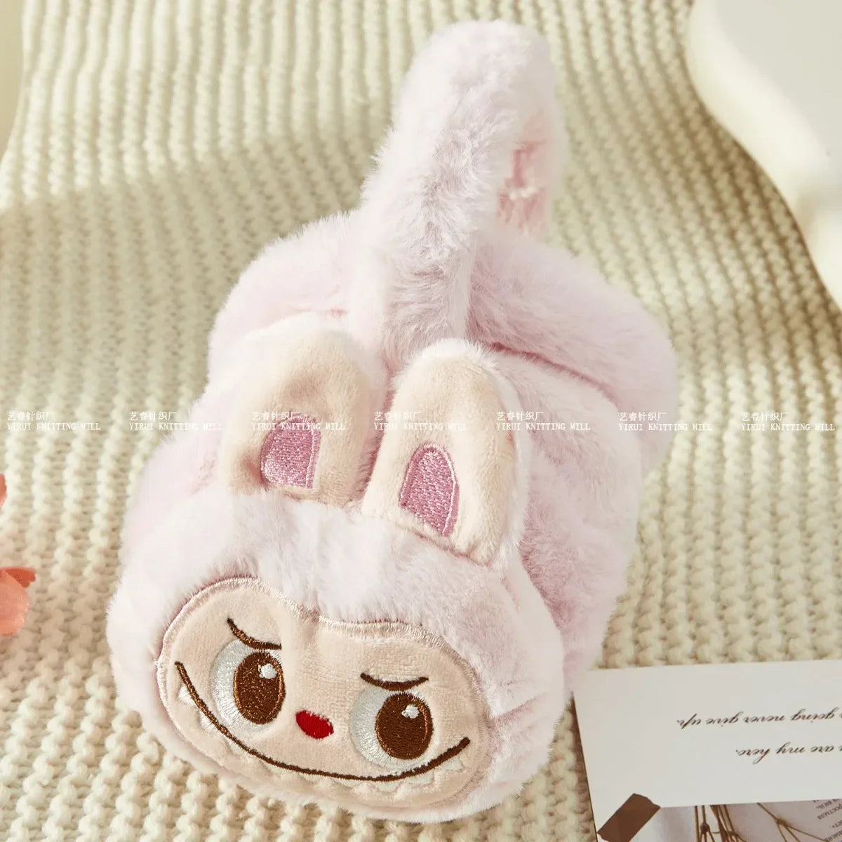 1Pcs Labubu Rabbit Plush Earmuffs Cute Girls Warm Ear Muffs Retractable Frostproof Earmuffs Students Adults Children Can Use