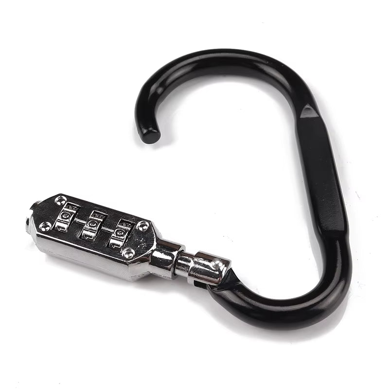Motorcycle Helmet Lock with Steel Wire Cable Tough Combination PIN Lock Carabiner Fix for Motorcycle Bicycle Electric Scooter