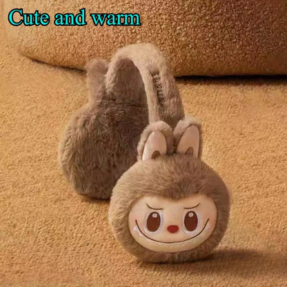 1Pcs Labubu Rabbit Plush Earmuffs Cute Girls Warm Ear Muffs Retractable Frostproof Earmuffs Students Adults Children Can Use