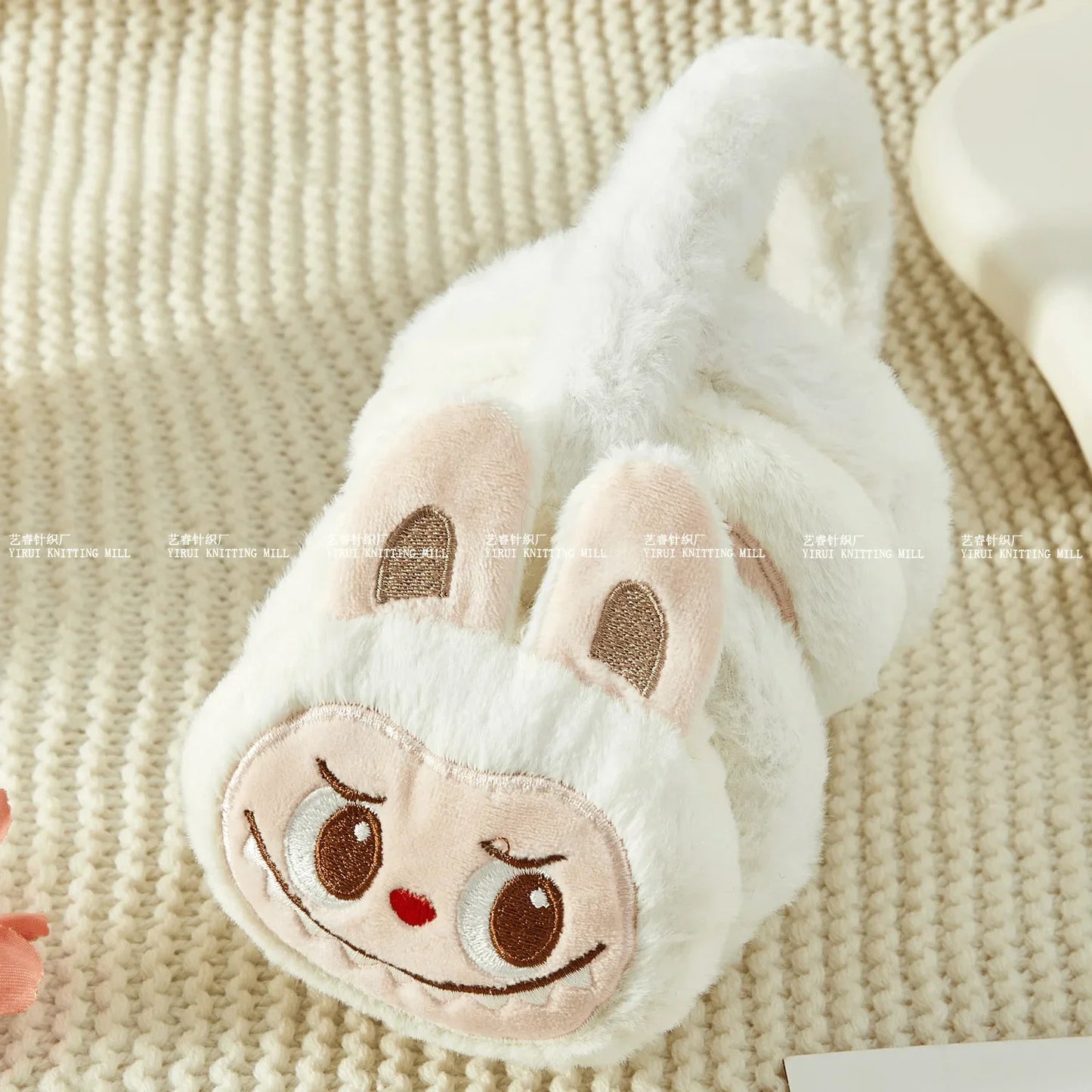 1Pcs Labubu Rabbit Plush Earmuffs Cute Girls Warm Ear Muffs Retractable Frostproof Earmuffs Students Adults Children Can Use