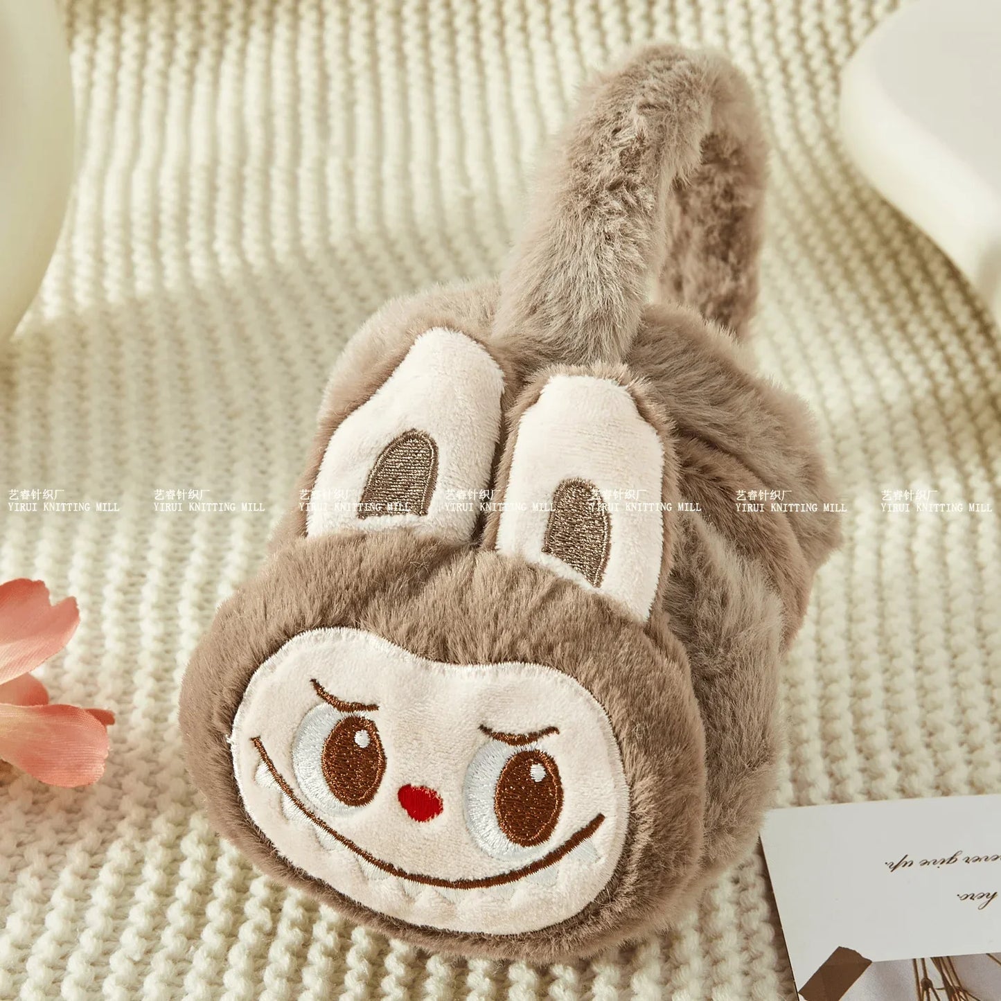 1Pcs Labubu Rabbit Plush Earmuffs Cute Girls Warm Ear Muffs Retractable Frostproof Earmuffs Students Adults Children Can Use