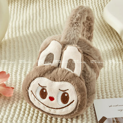 1Pcs Labubu Rabbit Plush Earmuffs Cute Girls Warm Ear Muffs Retractable Frostproof Earmuffs Students Adults Children Can Use